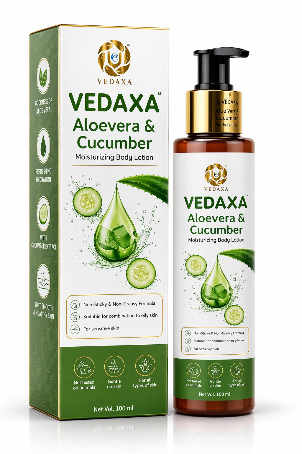 Vedaxa Aloe Vera & Cucumber Moisturizing Body Lotion Vedaxa Aloe Vera & Cucumber Body Lotion