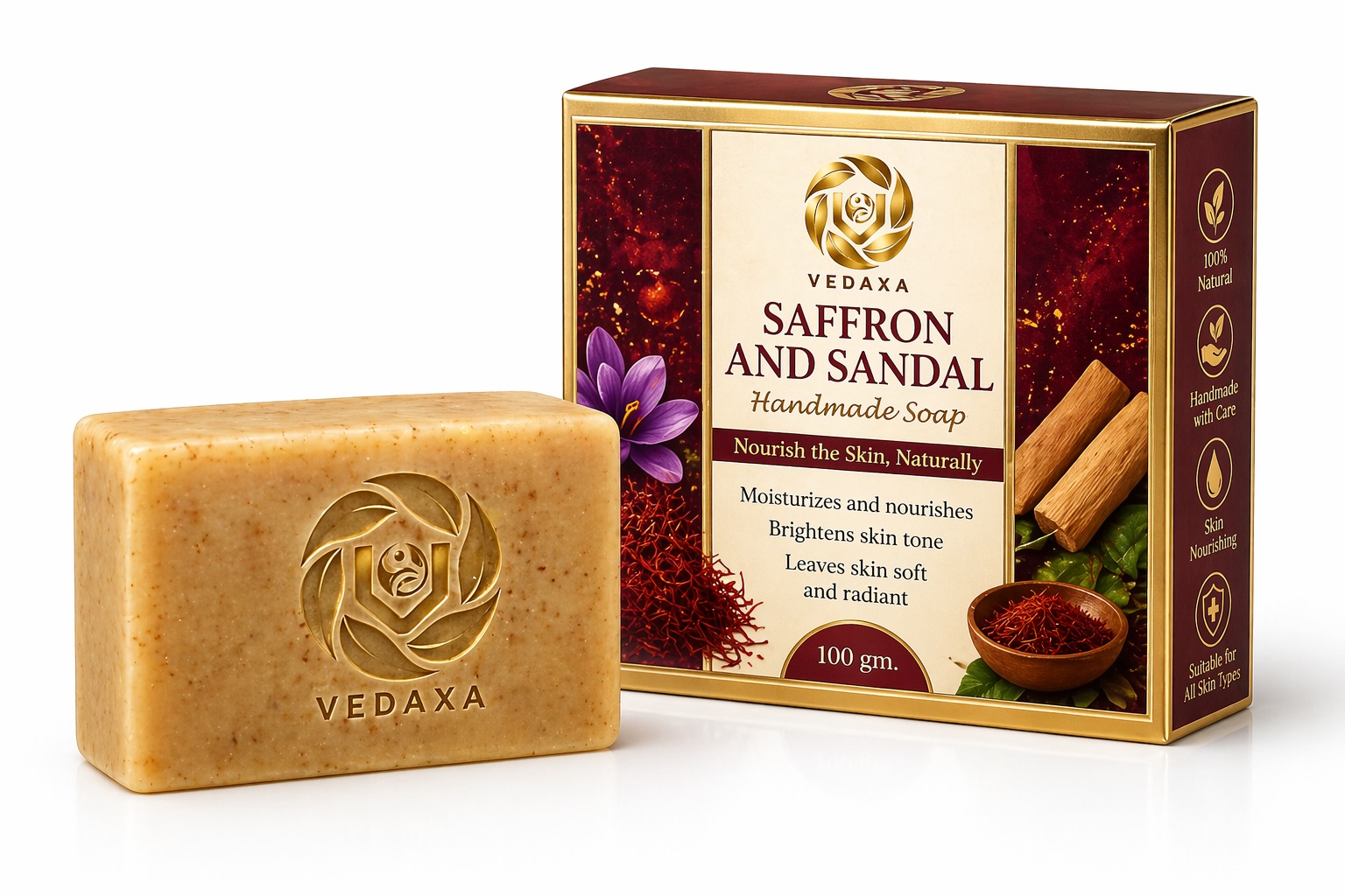 Vedaxa Handmade Saffron & Sandal Soap Vedaxa Handmade Saffron & Sandal Soap