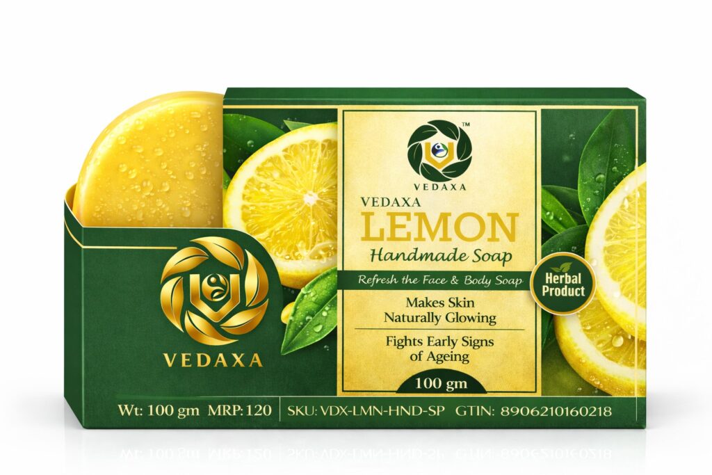Vedaxa Lemon Handmade Soap, skin refreshing soap