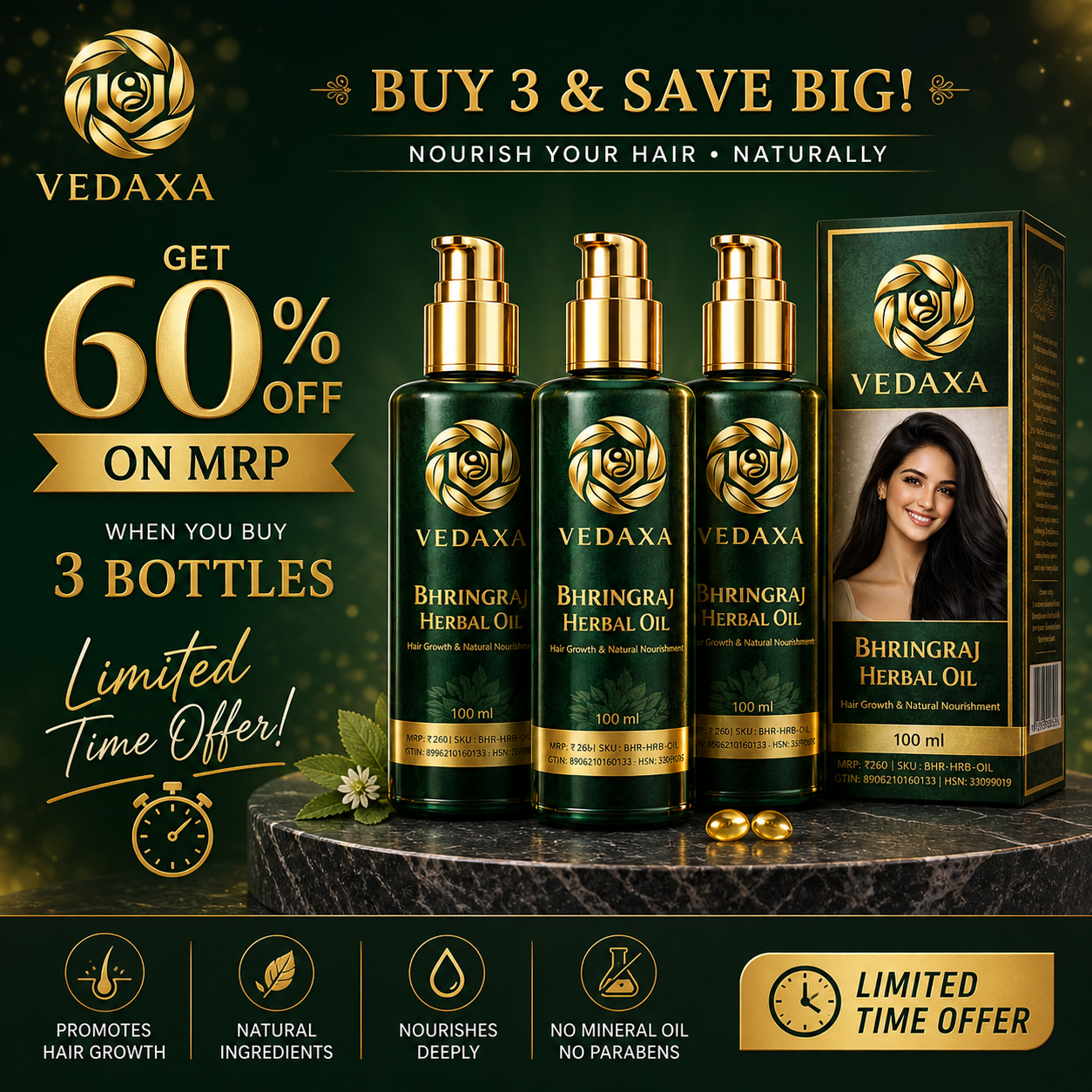 Vedaxa Bhringraj Herbal Oil Combo Pack Vedaxa Bhringraj Herbal Oil Combo Pack