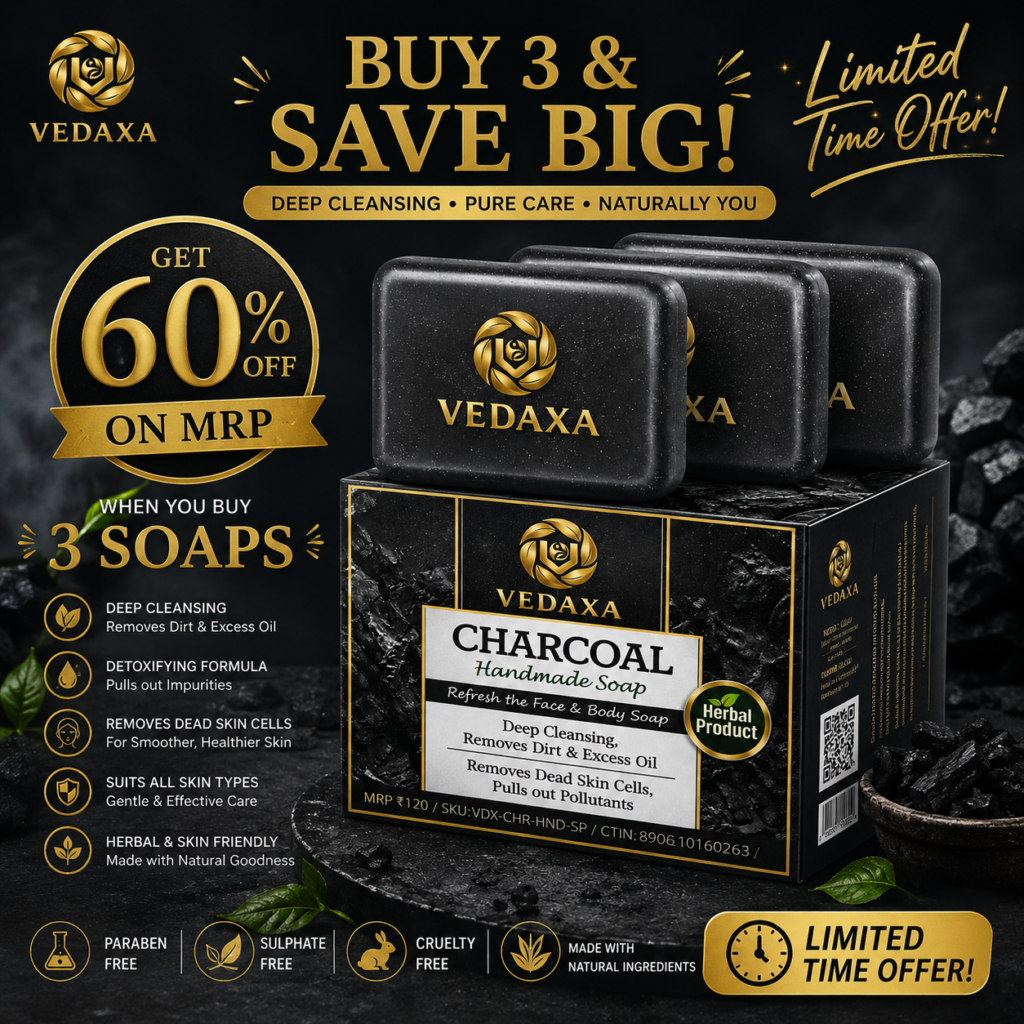Vedaxa Charcoal Handmade Soap Combo Pack
