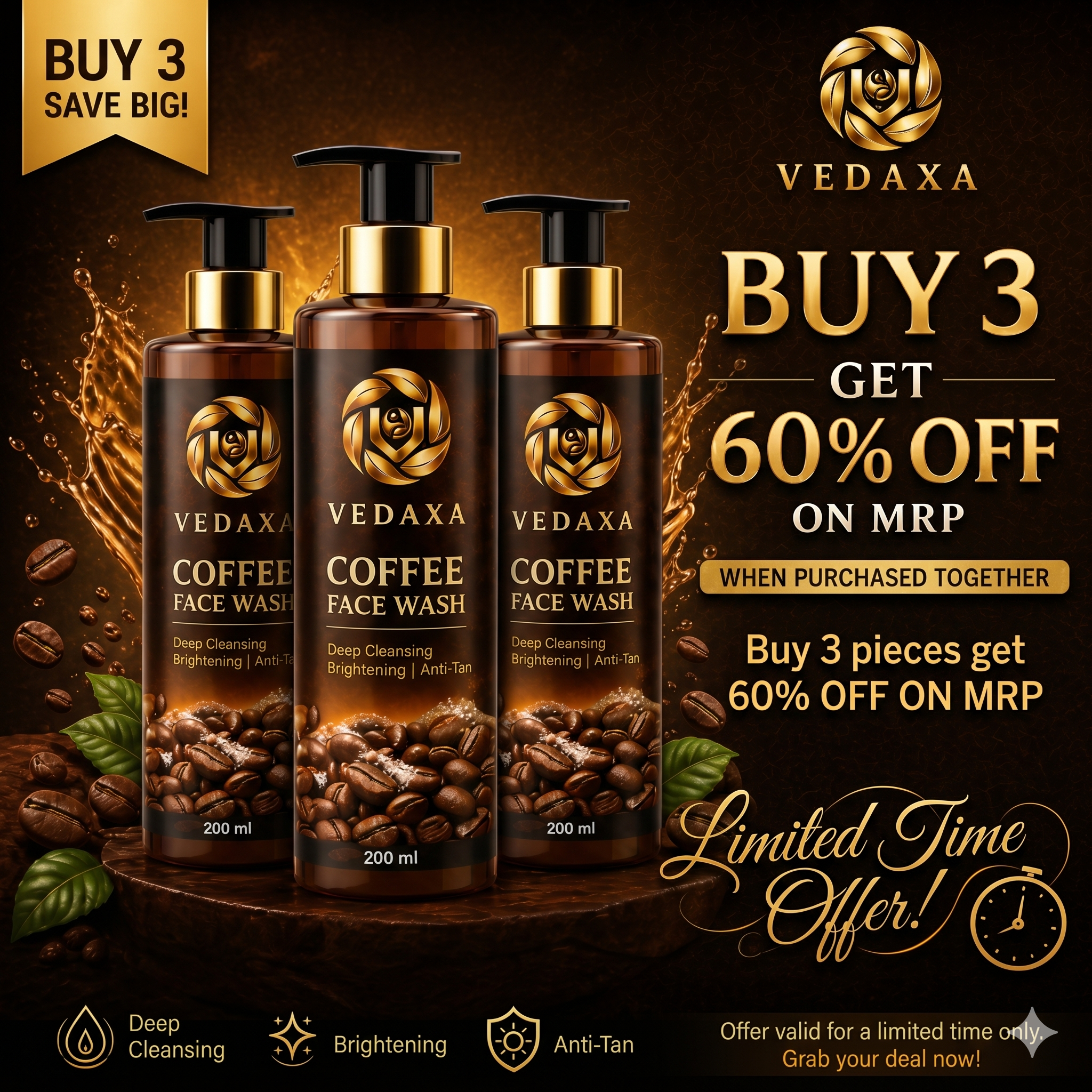 Vedaxa Coffee Face wash Combo Pack Vedaxa Coffee Face wash Combo Pack