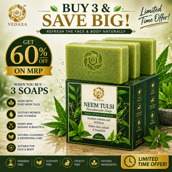 Vedaxa Neem Tulsi Handmade Soap Como Pack
