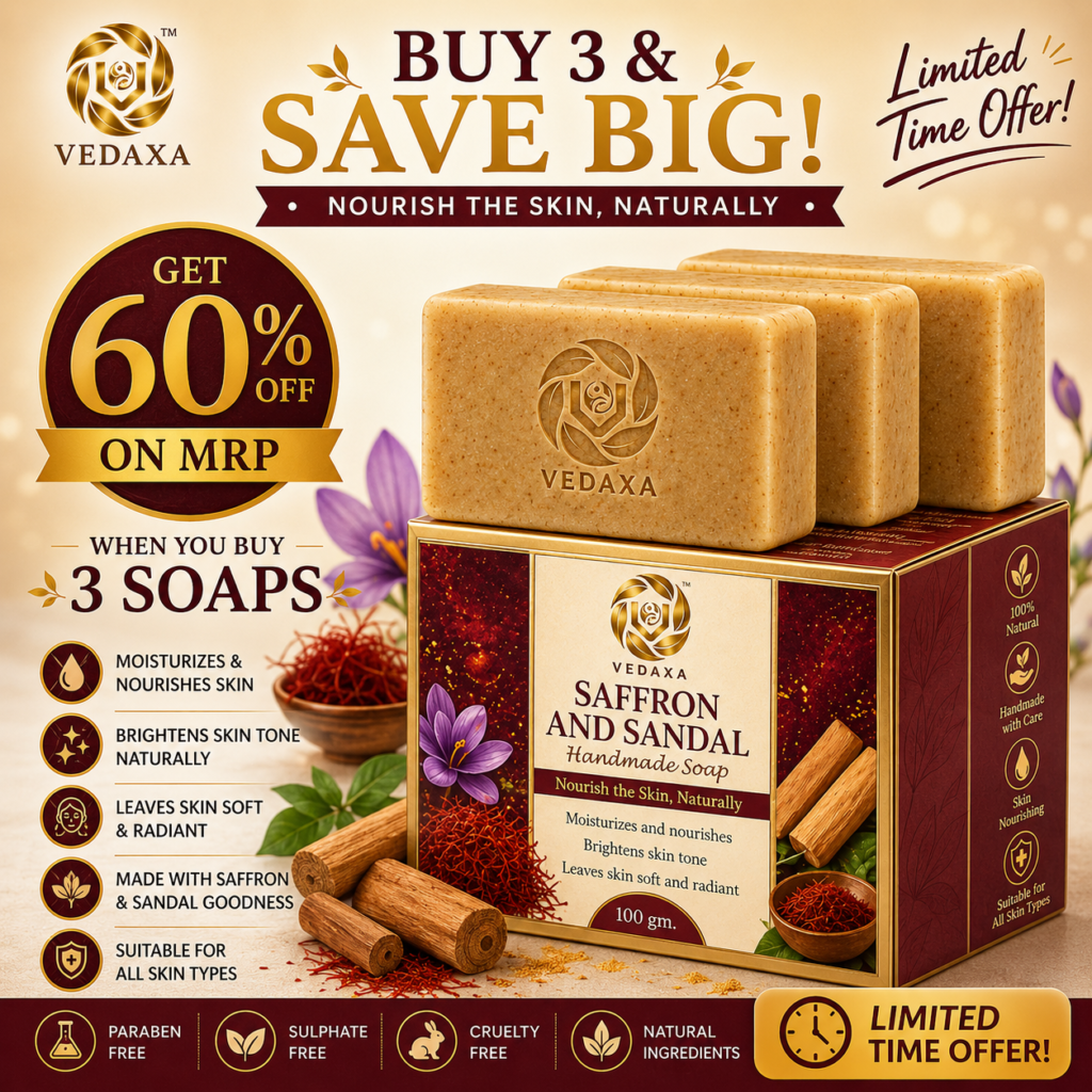 Vedaxa Saffron and Sandal Handmade Soap Combo Pack