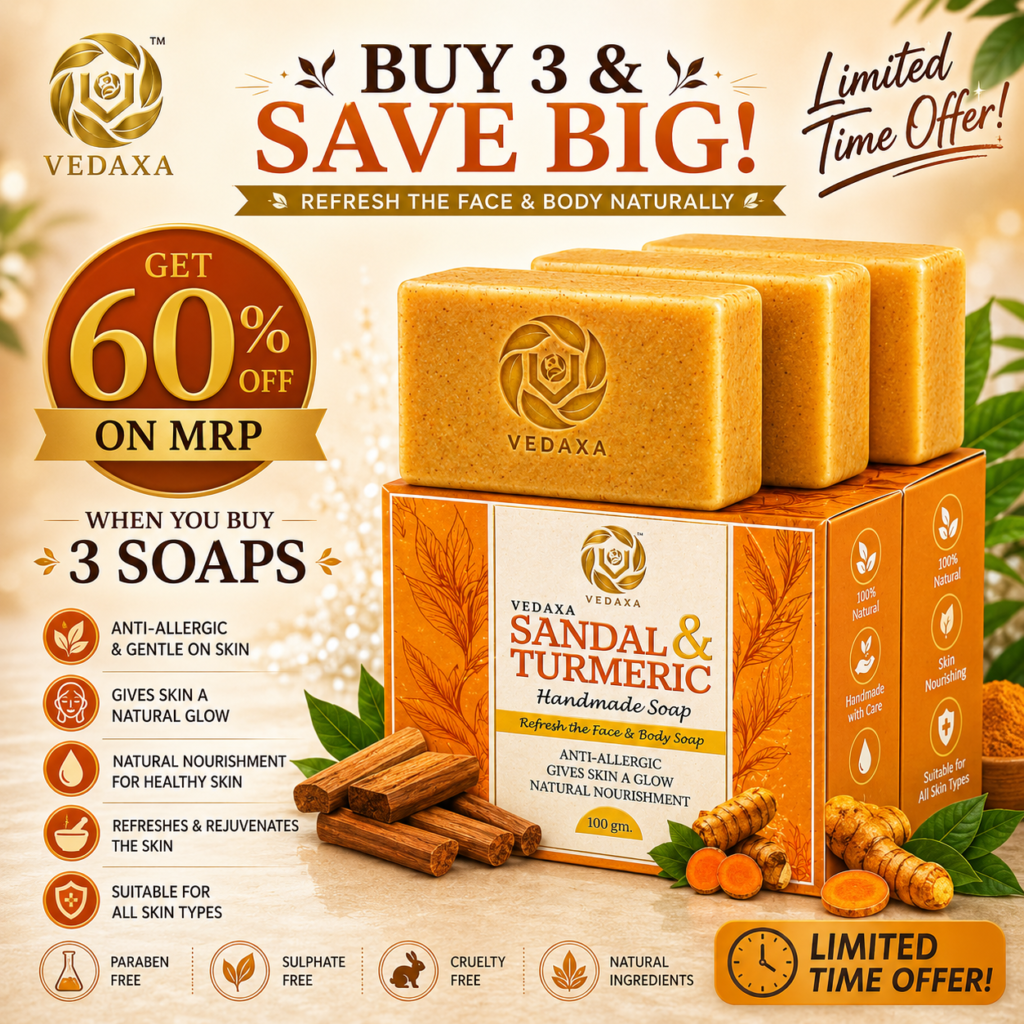 Vedaxa Sandal And Turmuric Handmade Soap Combo Pack