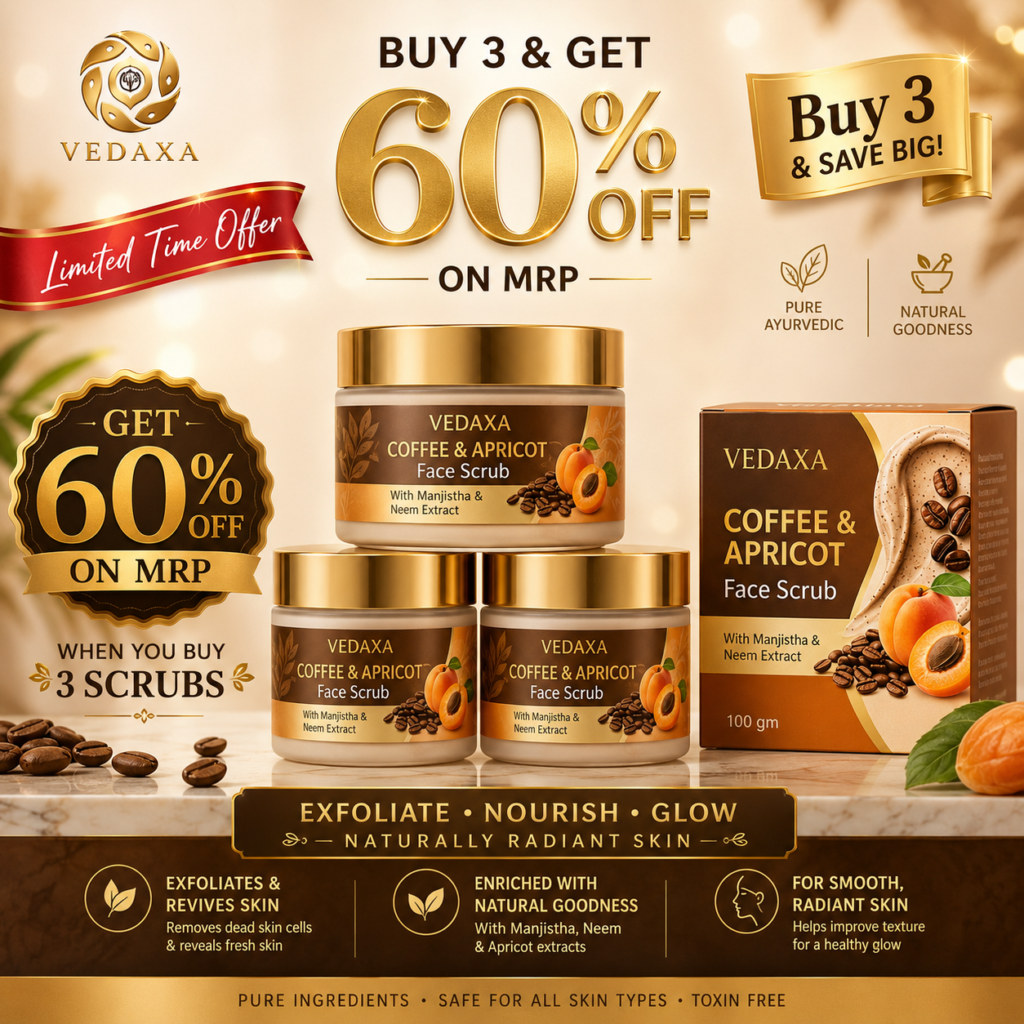 Vedaxa Coffee & Apricot Face Scrub Combo Pack